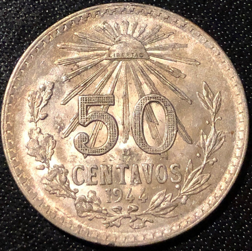 Mex16061 México 50 Centavos 1944 Unc Ayff
