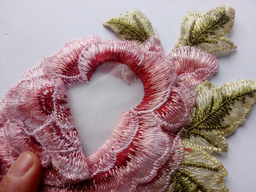Kit 2 Bellos Parches Flores 17cm X 10cm Aplicación Bordado (Usado)
