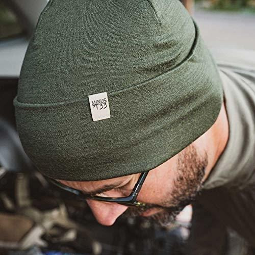 Gorro Minus33 Ridge Cuff, 100% Lana Merino, Color Verde Oliv