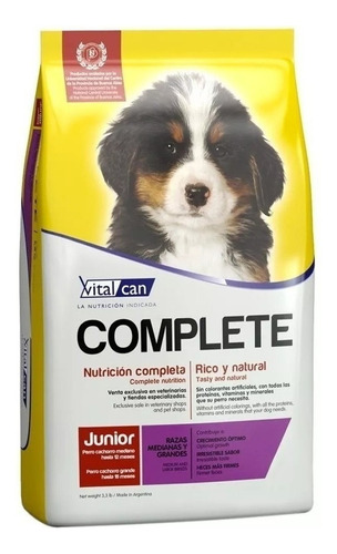 Vitalcan Complete Perro Cachorro Raza Mediana/grande De 20kg