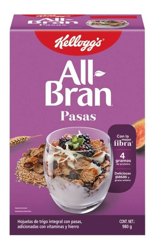 Cereal All-bran Kellogg's Pasas 980 G Mas Fibra