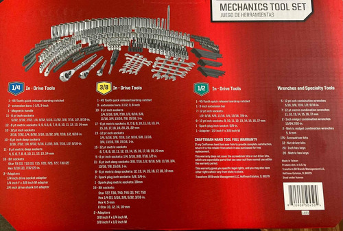 Imagen 5 de 5 de Set Caja Herramienta Mecánica Craftsman 450 Piezas Garantia