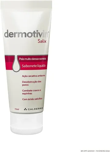 Sabonete Líquido Facial Para Acne Dermotivin Salix 70mL