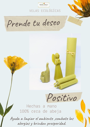 Imagen 1 de 5 de Pack 6 Velas Ecológicas 100% Cera De Abeja