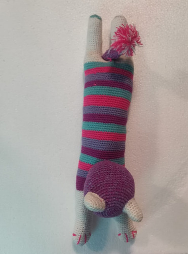 Amigurimi Gatito De Colores Tejido A Crochet Tejido A Mano
