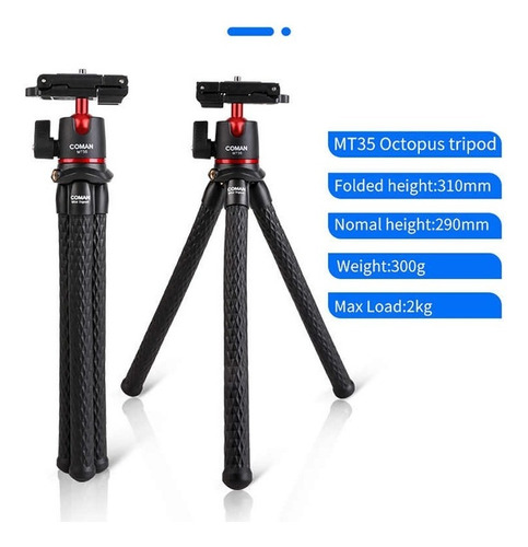Tripode Coman Mt-35 Flexible Para Cámara Celular Gopro
