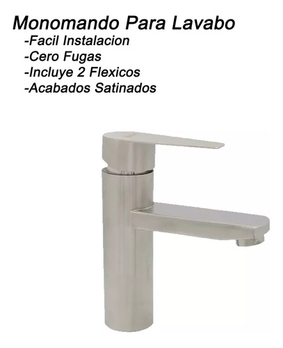 Monomando Lavabo U Ovalin Baño Acero Inoxidable 304 Acabado Satinado Rubinett XK-MN-SMC