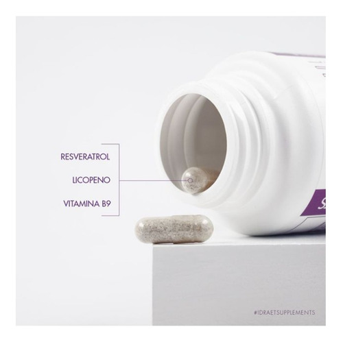 Imagen 2 de 2 de Beauty Caps Resveratrol & Licopene 30 Capsulas Idraet Folico