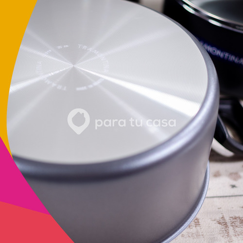 Imagen 4 de 10 de Ollas Tramontina Bateria Cocina Set 7 Pz Turim Teflón Ct