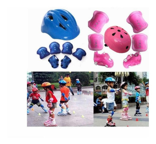 Set De Protección Infantil Completos Casco Rodillera Codera