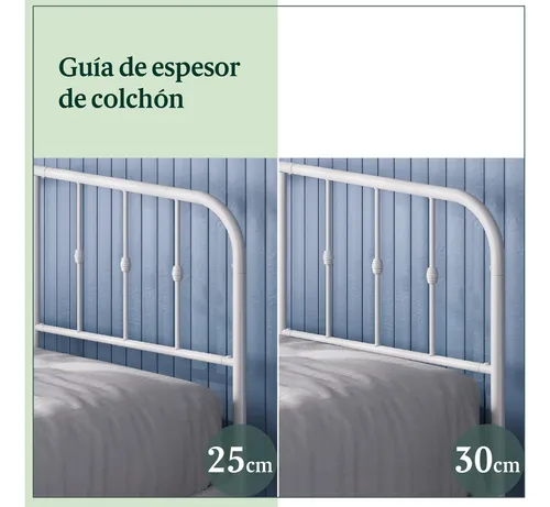 Base De Cama De Metal Blanca Heidi Zinus King 180x200x30cm