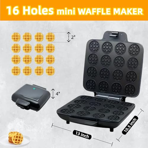 Máquina Para Hacer Mini Gofres En Tamaño Bocado: Waffles Peq