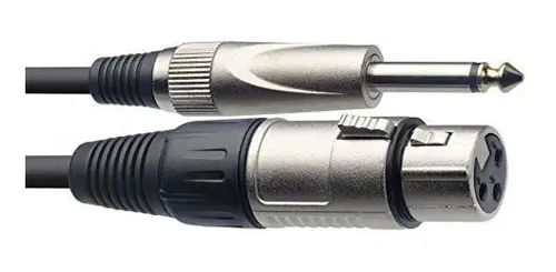 Cavo Per Microfono Gear4music 50m – Connettori XLR O Jack Bilanciati, Nero
