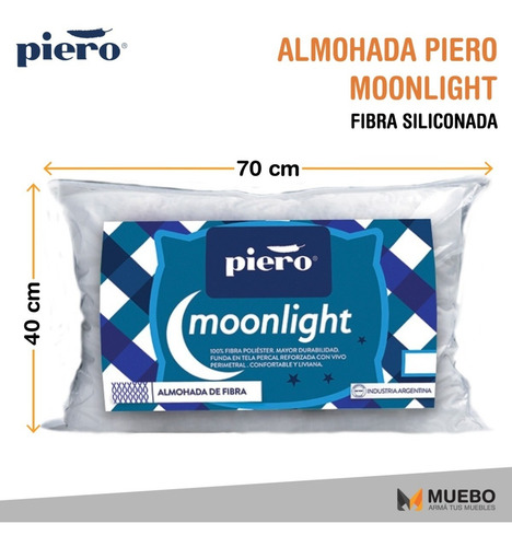 Imagen 3 de 7 de X2 Almohadas Piero Moonlight 70x40 Fibra De Poliéster