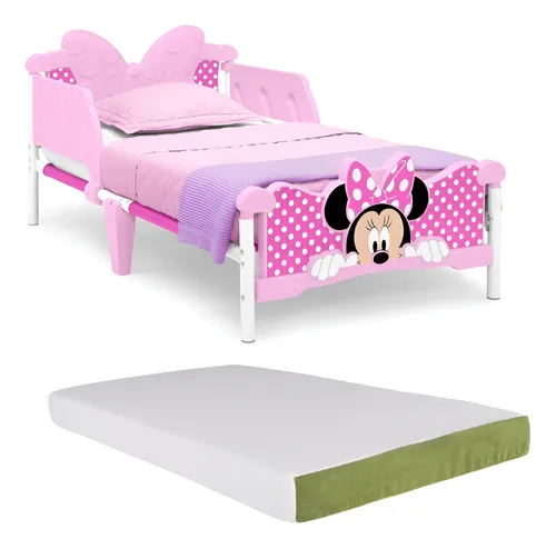 Cama Infantil Para Niña Disney Minnie Mouse 3 D Y Colchon Color R...