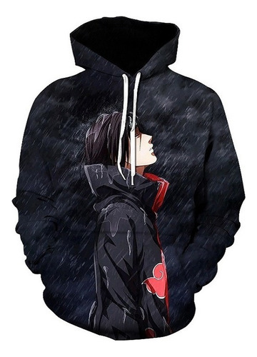 Sudadera Dark Pattern Ninja Uchiha Itachi Looks Up Rains