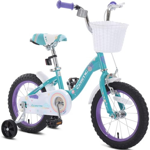 Costic Kids Bike For 3-8 Years Girls With Training Wheels