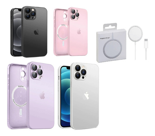 Cargador Inalambrico + Funda Ceramica Para Iphone 16 Pro Max Rosa
