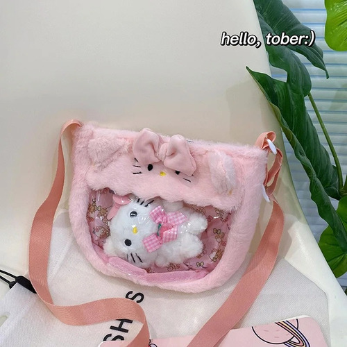 Bolsa De Felpa De Hello Kitty Para Niña Muñeco De Anime Sanr