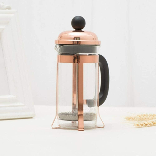 Cafetera Prensa Francesa 350ml Acero Oro Rosa Deluxe Hogar