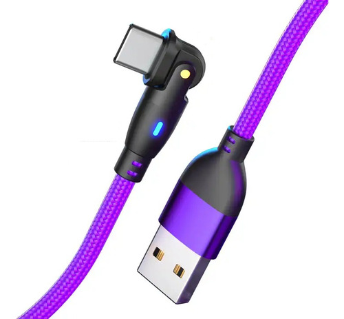 Cable Usb A Usb-c Carga Rápida 3a 18w 2 Metros 180º Colores