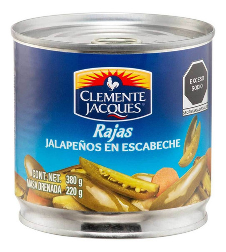 Chiles Clemente Jacques Jalapeños Rajas 380g