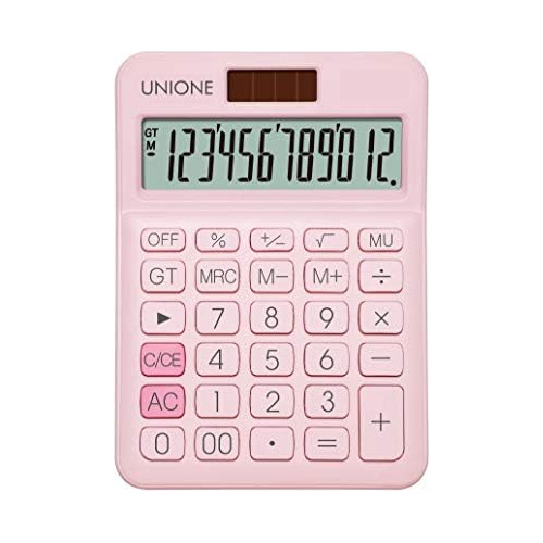 Pink Calculator With Bright Lcd, Dual Power Handheld De...