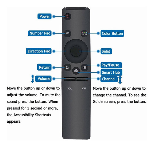Imagen 8 de 10 de Samsung Control Remoto Para Televisor Bn59