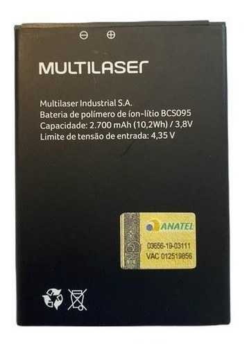 Bateria Original Multilaser G Bcs095 2700 Mah Lacrada Anatel