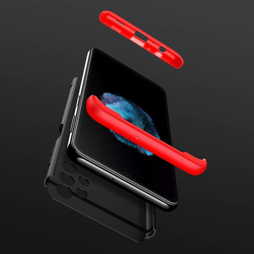 Funda Proteccion 360 Para Samsung Galaxy A54 + Cristal 21d Negro/rojo Lisa