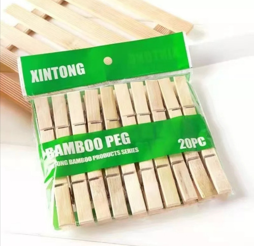 Set 60 Pinzas Ganchos De Madera Para Ropa Y Otro (7,1x1,3cm)