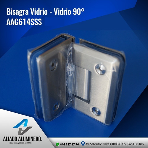 Bisagra Vidrio - Vidrio A 90º Satin