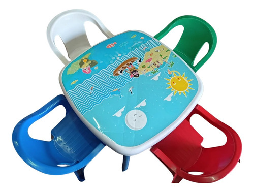 Juego De 2 Mesas Con 8 Sillas Infantiles Originales Duna