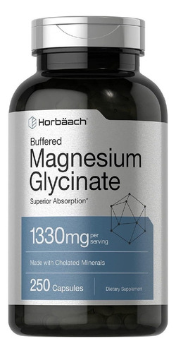 Glicinato De Magnesio 1330 Mg Horbäach 250 Capsulas Sabor Neutro