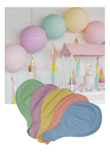 60 Globo Colores Pastel 24 Pulgadas Macarron Colores 60 Cm