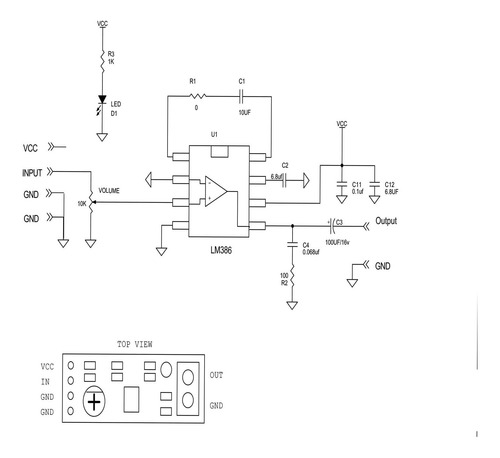 Módulo Mini Amplificador De Áudio Lm386 Mono Power De 10 Uni