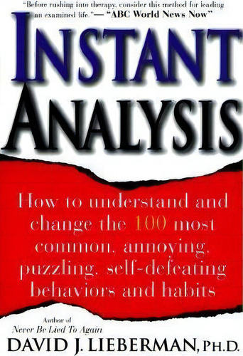 Instant Analysis, De David J. Lieberman. Editorial St Martins Press, Tapa Dura En Inglés