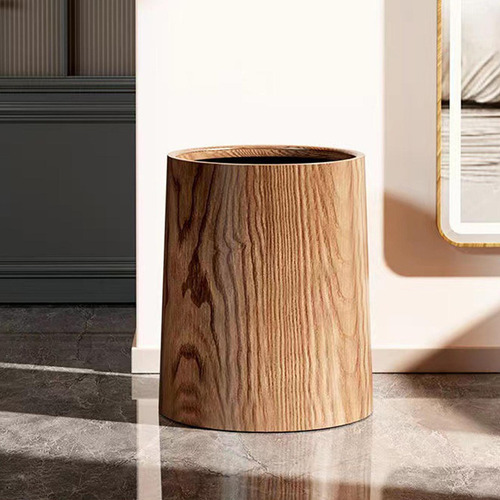 Papelera De Grano De Madera, Papelera De Moda, Cesta De 15l