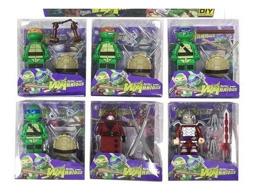 Tortugas Ninja Set X 6 Figuras Destructor Splinter Armables