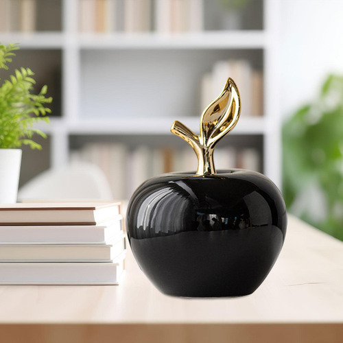Estatua De Manzanas De Cerámica Estatuilla De Grande Negro