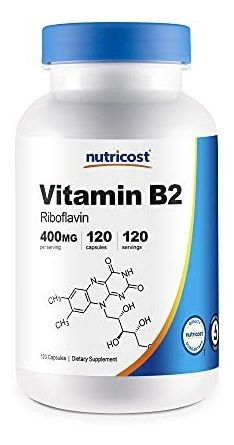 Nutricost Vitamina A B2 (riboflavina) 400mg, 120 Cápsulas -