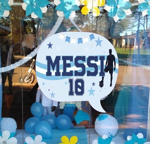 Vinilos Vidriera Mundial Argentina Messi Futbol Qatar 2022