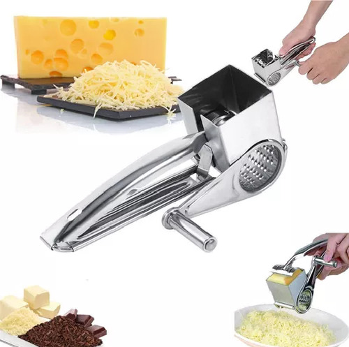 Rallador Cortador Manual De Queso Giratorio Para La Cocina Plateado
