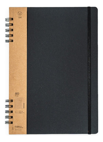 Cuaderno A4 Negro Eco (21x30) 80 Hojas Rayadas C/cuot