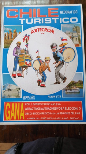 Poster Chile Geografico Turístico Antiguo