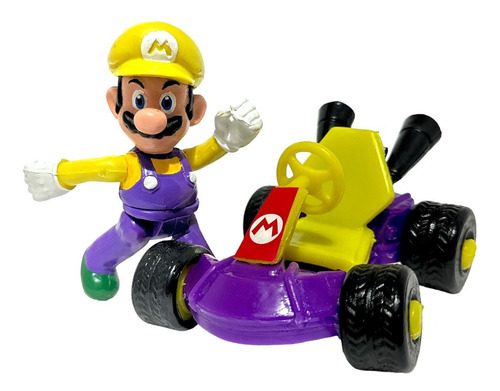 Figura Wario Mario Kart Articulado Con Luz Súper Resistente 