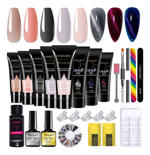 Kit Para Uñas 8 Colores Poligels De Uñas Kit Polygel