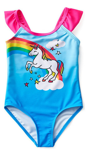 Traje De Baño De Una Sola Pieza Para Niñas Pony Unicorn