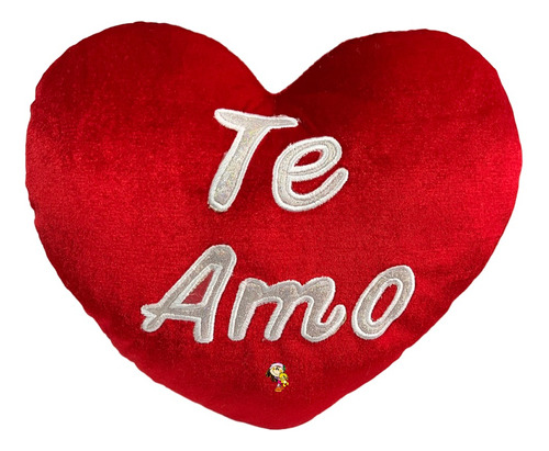 Corazón De Peluche Rojo Bordado 23x29 Cm Ideal San Valentín