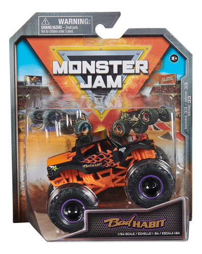 Monster Jam Vehículo Metálico 1:64 Bad Habit 6067654
